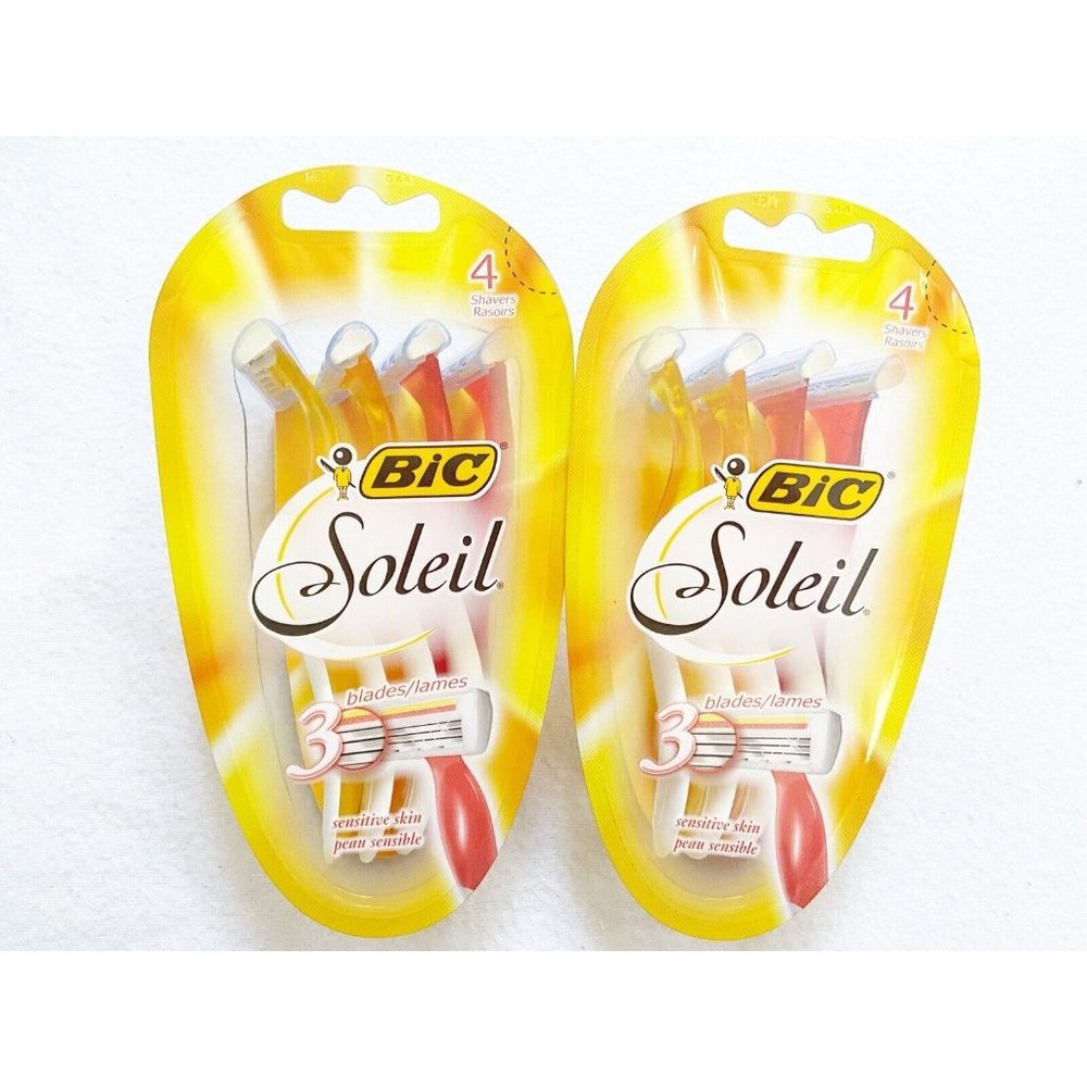 2pk BIC Soleil Smooth Womens 3 Blade Disposable Razors 4ct Each